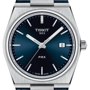 Tissot T1374101604100 PRX 40 205 Blue Dial Blue Leather Watch