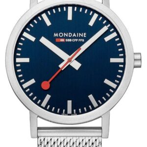 Mondaine A660.30360.40SBJ Classic 40 Mm Blue Dial Steel Mesh Watch