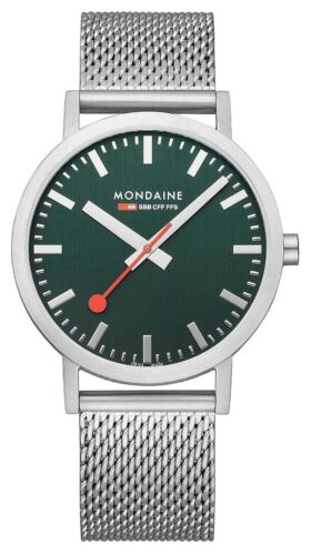 Mondaine A660.30360.60SBJ Classic 40 Mm Forest Green Dial Watch