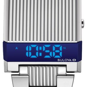 Bulova 96C139 Archive Series Computron Blue LED / Silver Watch