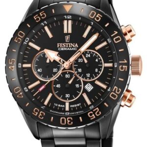 Festina F20577/1 Men's Chronograph Black Ceramic Bezel Watch