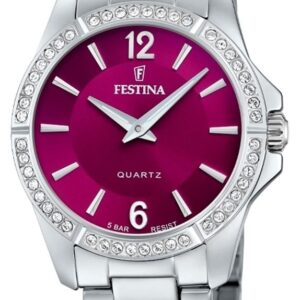 Festina F20593/2 Ladies Steel With CZ Set & Steel Watch