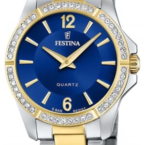 Festina F20594/2 Ladies Gold-pltd. W/CZ Set & Steel Watch