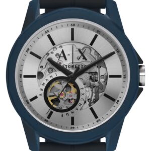 Armani Exchange AX1727 Automatic Silver Skeleton Dial Watch