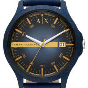 Armani Exchange AX2442 Blue Dial Blue Leather Strap Watch