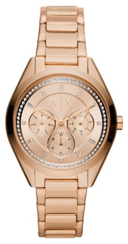 Armani Exchange AX5658 Rose Gold Crystal Set Dial Rose Watch