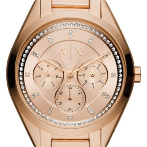 Armani Exchange AX5658 Rose Gold Crystal Set Dial Rose Watch