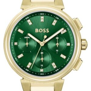 BOSS 1502679 Women's One Green Chronograph Dial Gold Watch