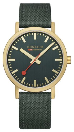 Mondaine A660.30360.60SBS Classic 40mm Green Dial Watch