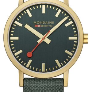 Mondaine A660.30360.60SBS Classic 40mm Green Dial Watch