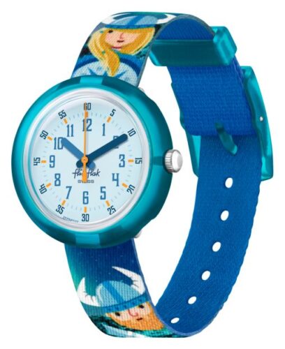 Flik Flak FPNP122 Vikings Blue Dial Blue Patterned Watch