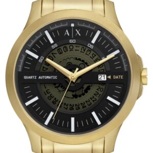 Armani Exchange AX2443 Men's Black Dial Gold Stainless Watch