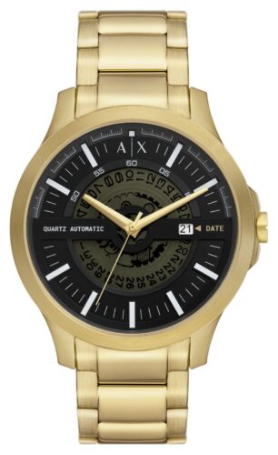 Armani Exchange AX2443 Men's Black Dial Gold Stainless Watch