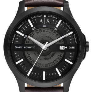 Armani Exchange AX2446 Men's Black Dial Brown Leather Watch