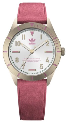 Adidas AOFH22509 EDITION THREE Silver Dial Pink Leather Watch