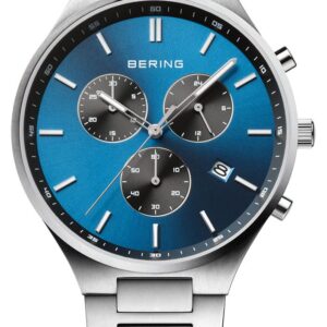 Bering 11743-707 Titan Chrono Blue Dial Titanium Watch