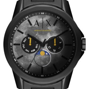 Armani Exchange AX1738 Men's Grey Dial Moonphase Black Watch