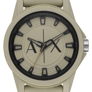 Armani Exchange AX2528 Men's Beige Dial Beige Silicone Watch