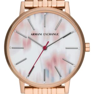 Armani Exchange AX5589 Women's Pink and White Dial Rose Watch