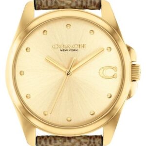 Coach 14504111 Women's Greyson Gold Dial Brown Leather Watch