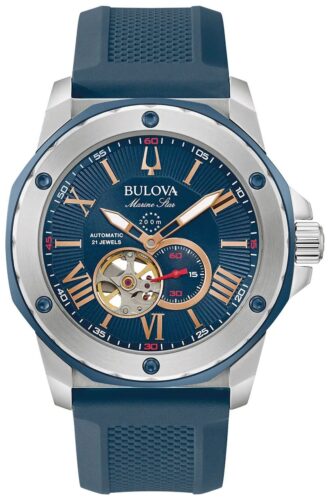 Bulova 98A282 Men's Marine StarAutomatic Blue Dial Watch