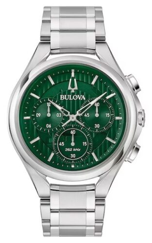 Bulova 96A297 Men's Curv Chronograph Green Dial Watch