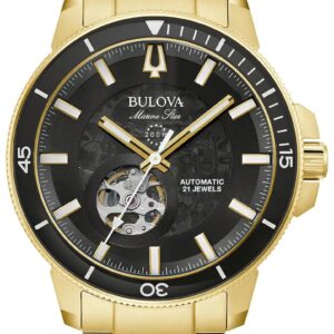 Bulova 97A174 Men's Marine Star Automatic Black Dial Watch