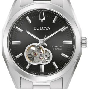 Bulova 96A270 Men's Surveyor Automatic Black Dial Stainless Watch