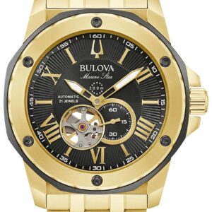 Bulova 98A273 Men's Marine Star Automatic Black Dial / Gold- Watch