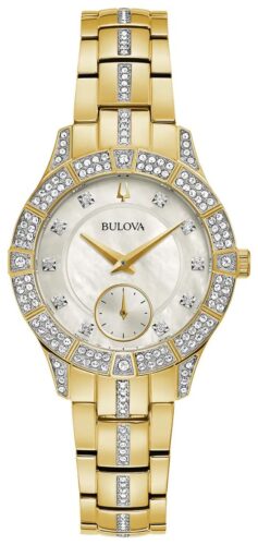 Bulova 98L283 Women's Crystal Phantom Mother-of-Pearl Dial Watch