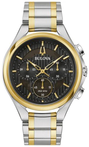 Bulova 98A301 Men's Curv (44mm) Black Dial / Two Tone Watch