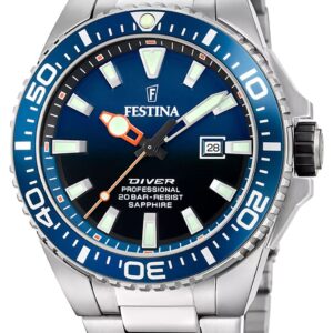 Festina F20663/1 Men's Diver (45.7mm) Blue Dial / Stainless Watch