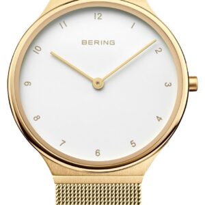 Bering 18434-334 Women's Ultra Slim (34mm) White Dial / Gold Watch