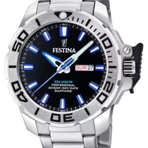 Festina F20665/3 Men's Diver (46.3mm) Black Dial / Stainless Watch