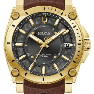 Bulova 97B216 Men's Icon (40mm) Black Dial / Brown Leather Watch