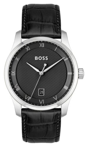 BOSS 1514122 Principle (41mm) Black Dial / Black Leather Watch