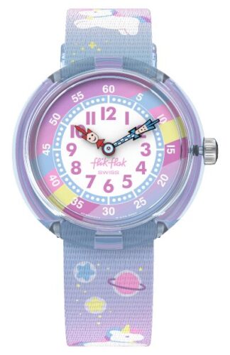 Flik Flak FBNP213 CUDDLY UNICORN (31.85mm) White and Purple Watch