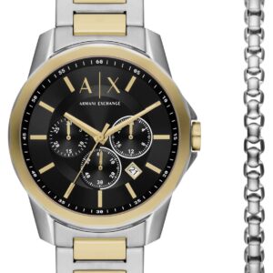 Armani Exchange AX7148SET Men's Gift Set (44mm) Black Dial Watch