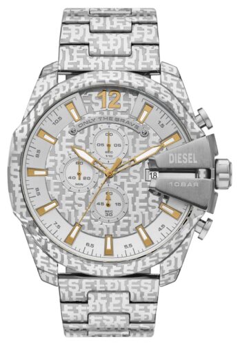 Diesel DZ4636 Mega Chief (51mm) Silver Patterned Dial / Watch