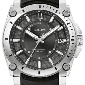 Bulova 96B416 Men's Icon (40mm) Black Dial / Black Leather Watch