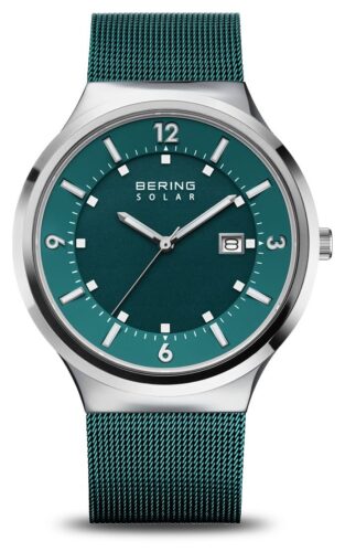 Bering 14442-808 Men's Solar (42mm) Green Dial / Green Watch