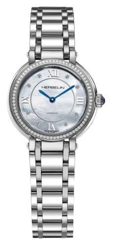 Herbelin 17430B72Y89 Women's Galet (28mm) Diamond-Set Mother Watch