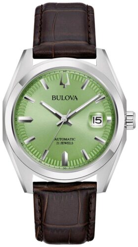 Bulova 96B427 Men's Surveyor (39mm) Green Dial / Brown Watch