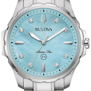 Bulova 96P248 Marine Star Diamond Quartz (36mm) Blue Mother- Watch