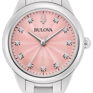 Bulova 96P249 Sutton Diamond Quartz (28mm) Pastel Pink Dial Watch