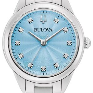 Bulova 96P250 Sutton Diamond Quartz (28mm) Pastel Blue Dial Watch