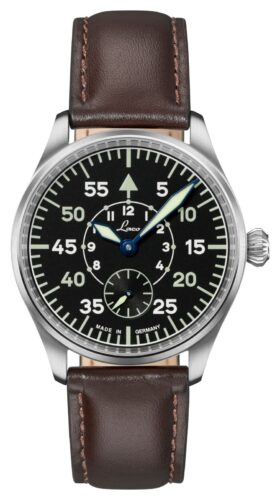 Laco 862173 Würzburg 39 (39mm) Black Dial / Brown Leather Watch