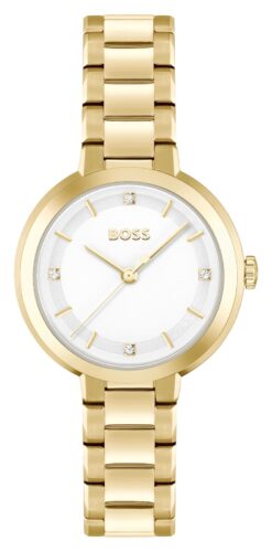 BOSS 1502758 Women's Sena (34mm) White Dial / Gold-Tone Watch