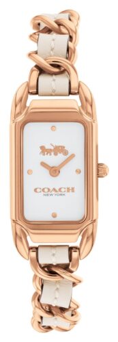 Coach 14504283 Women's Cadie White Rectangle Dial / White Watch