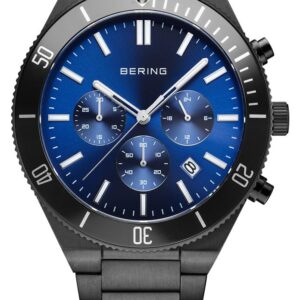 Bering 15043-727 Men's Classic (43mm) Blue Chronograph Dial Watch